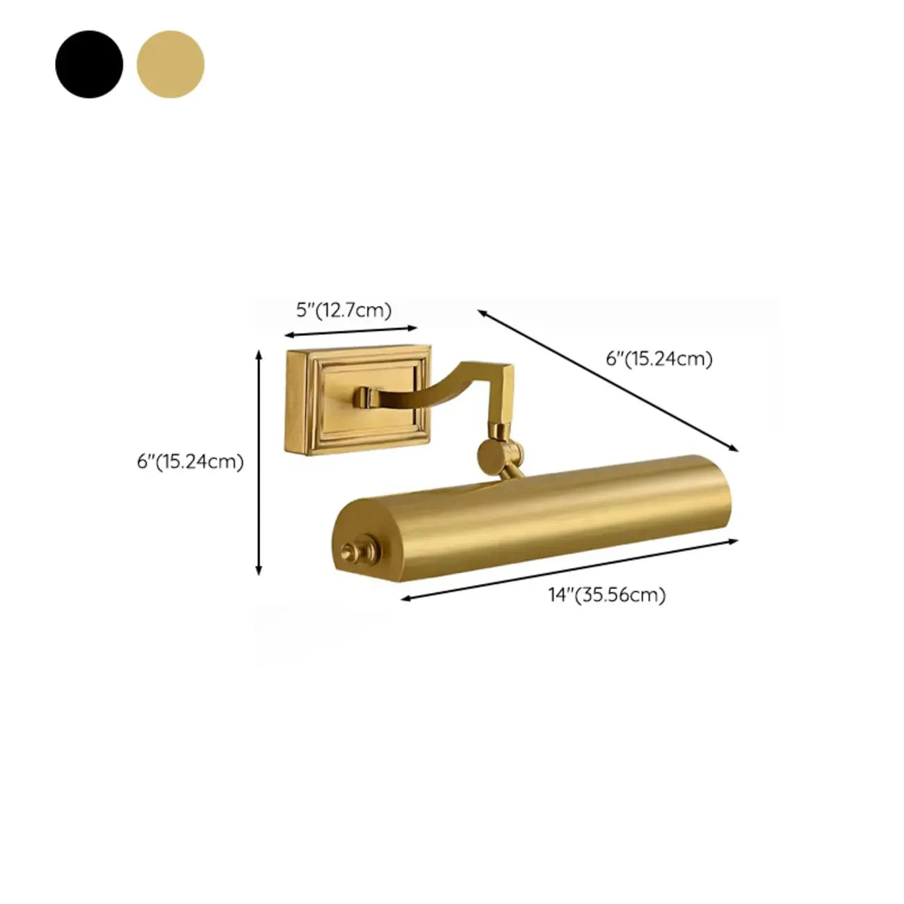 Classic Metal Tube Vanity Light with Copper Shade for Bathroom