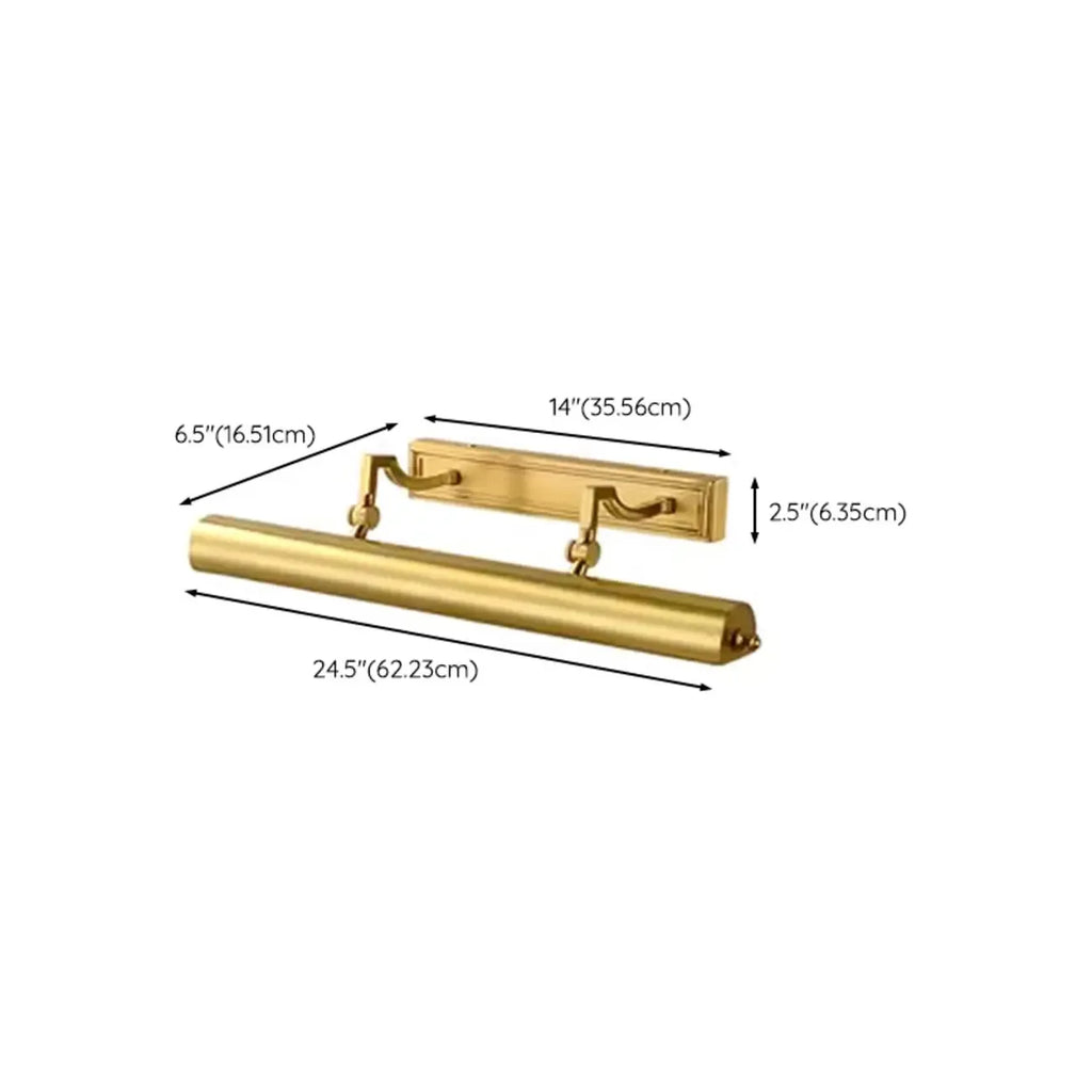 Classic Metal Tube Vanity Light with Copper Shade for Bathroom