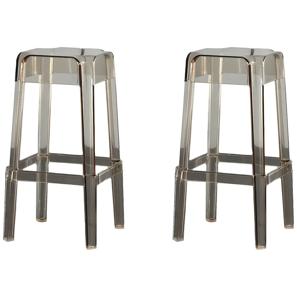 Modern Acrylic Four Legs Square Counter Bar Stool