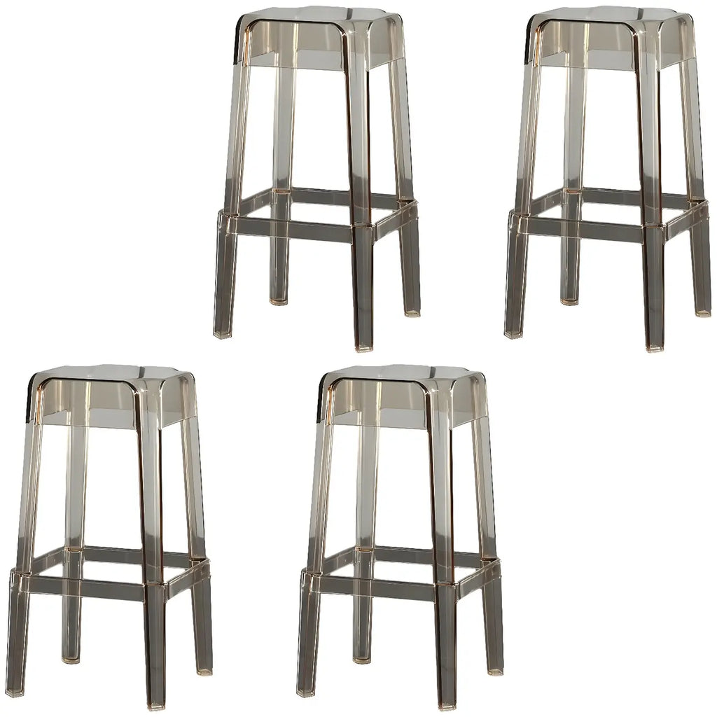 Modern Acrylic Four Legs Square Counter Bar Stool