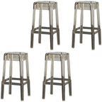 Modern Acrylic Four Legs Square Counter Bar Stool