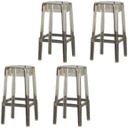 Modern Acrylic Four Legs Square Counter Bar Stool