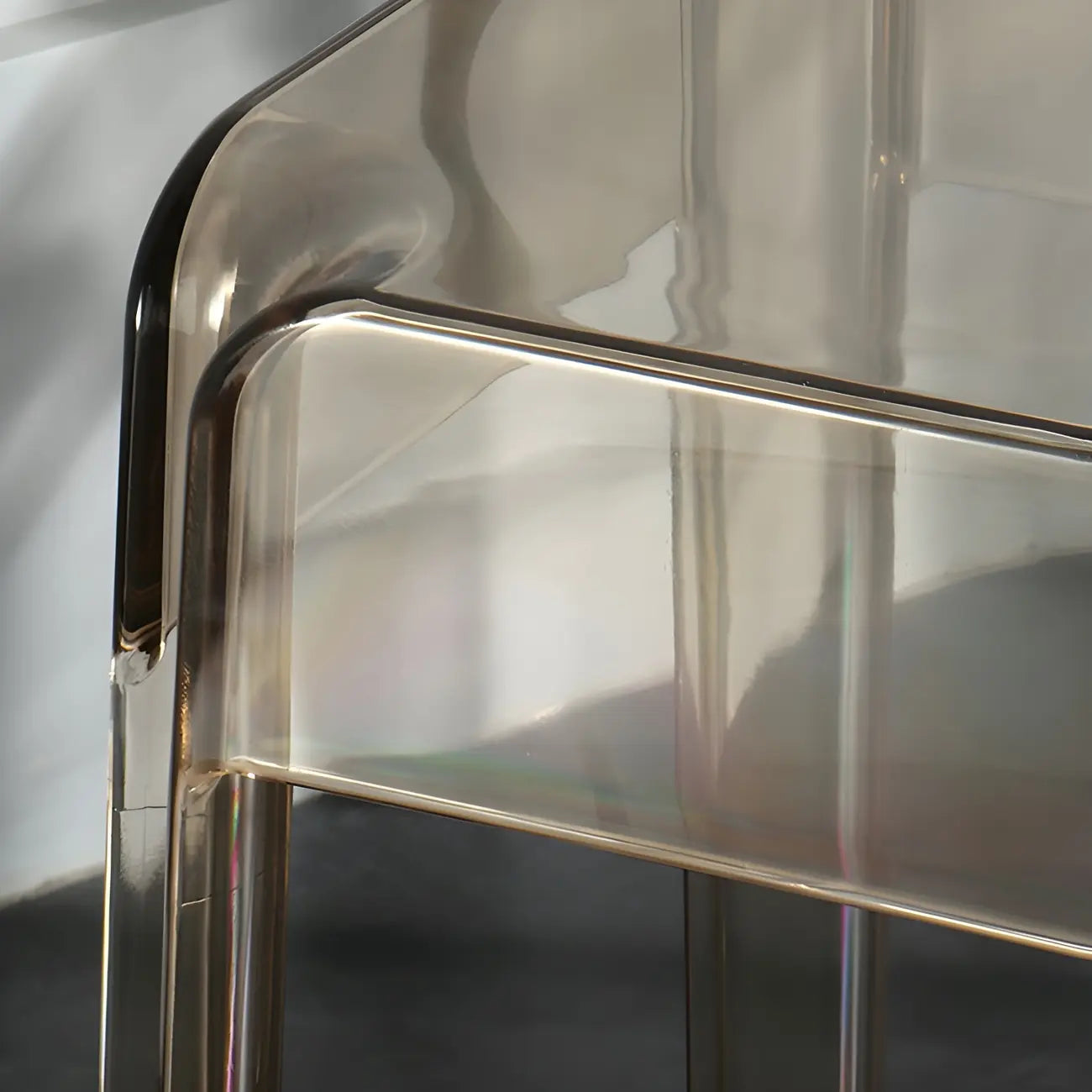 Modern Acrylic Four Legs Square Counter Bar Stool