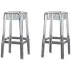 Modern Acrylic Four Legs Square Counter Bar Stool