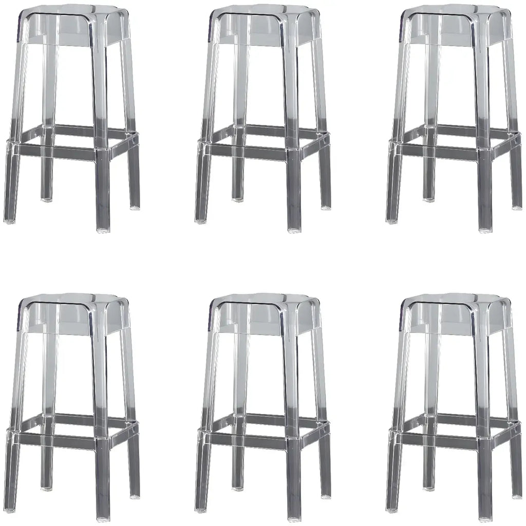 Modern Acrylic Four Legs Square Counter Bar Stool