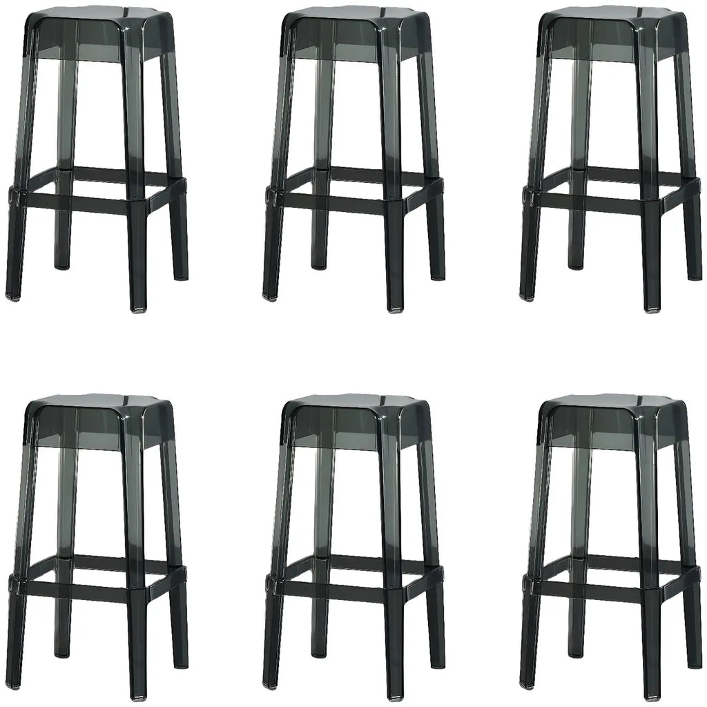 Modern Acrylic Four Legs Square Counter Bar Stool