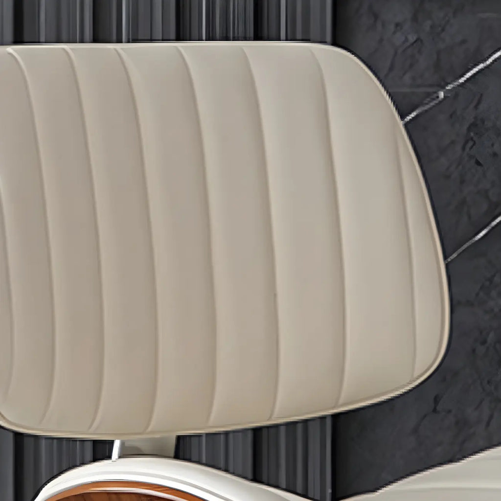 Adjustable Height Bucket Swivel Leather Bar Stool with Back