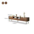 79 Nordic Brown Wood Open Storage Cabinet TV Stand with Legs