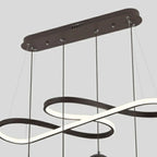 Adjustable 2 Tiers Black Metal 6-Light Dimming Pendant Light