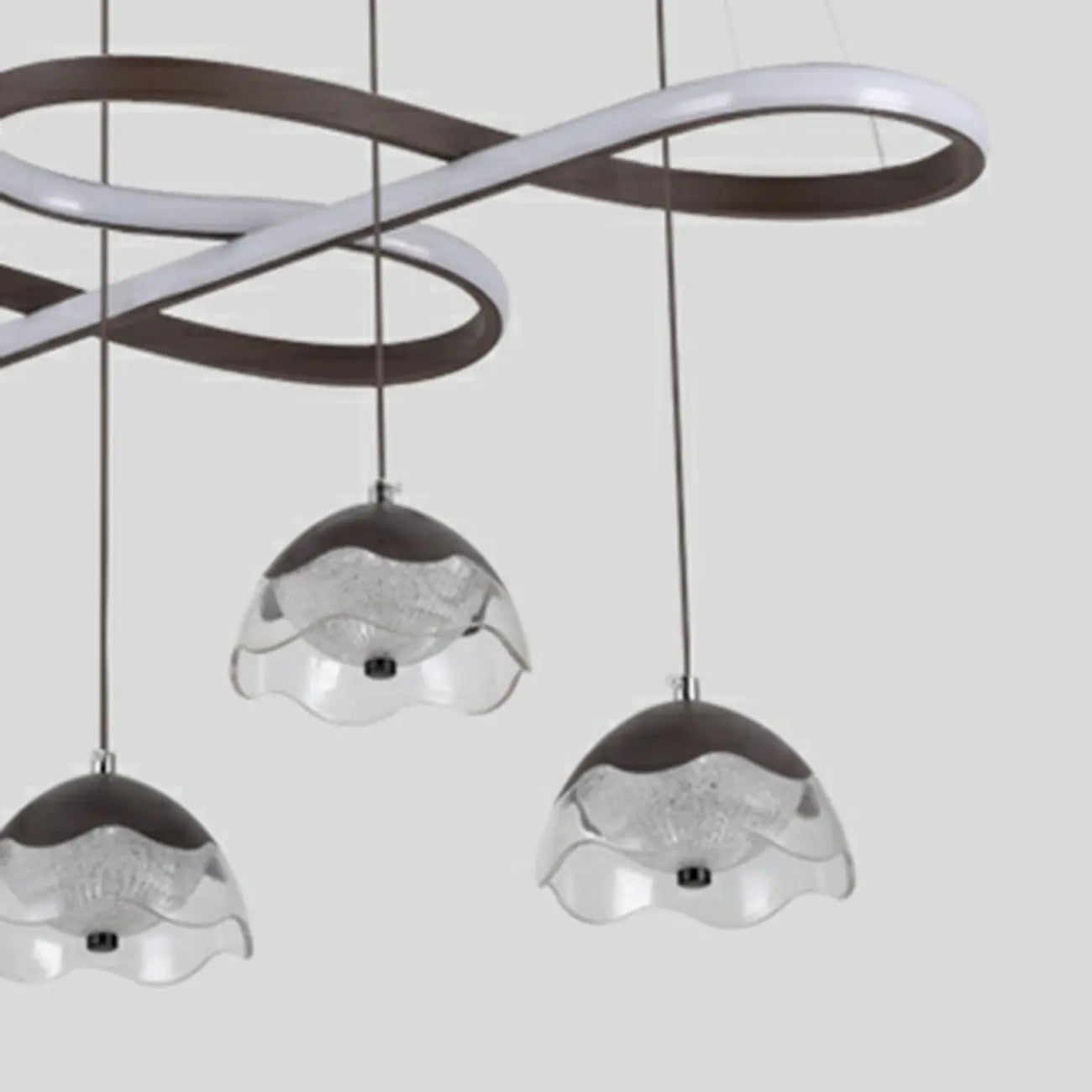 Adjustable 2 Tiers Black Metal 6-Light Dimming Pendant Light