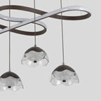 Adjustable 2 Tiers Black Metal 6-Light Dimming Pendant Light