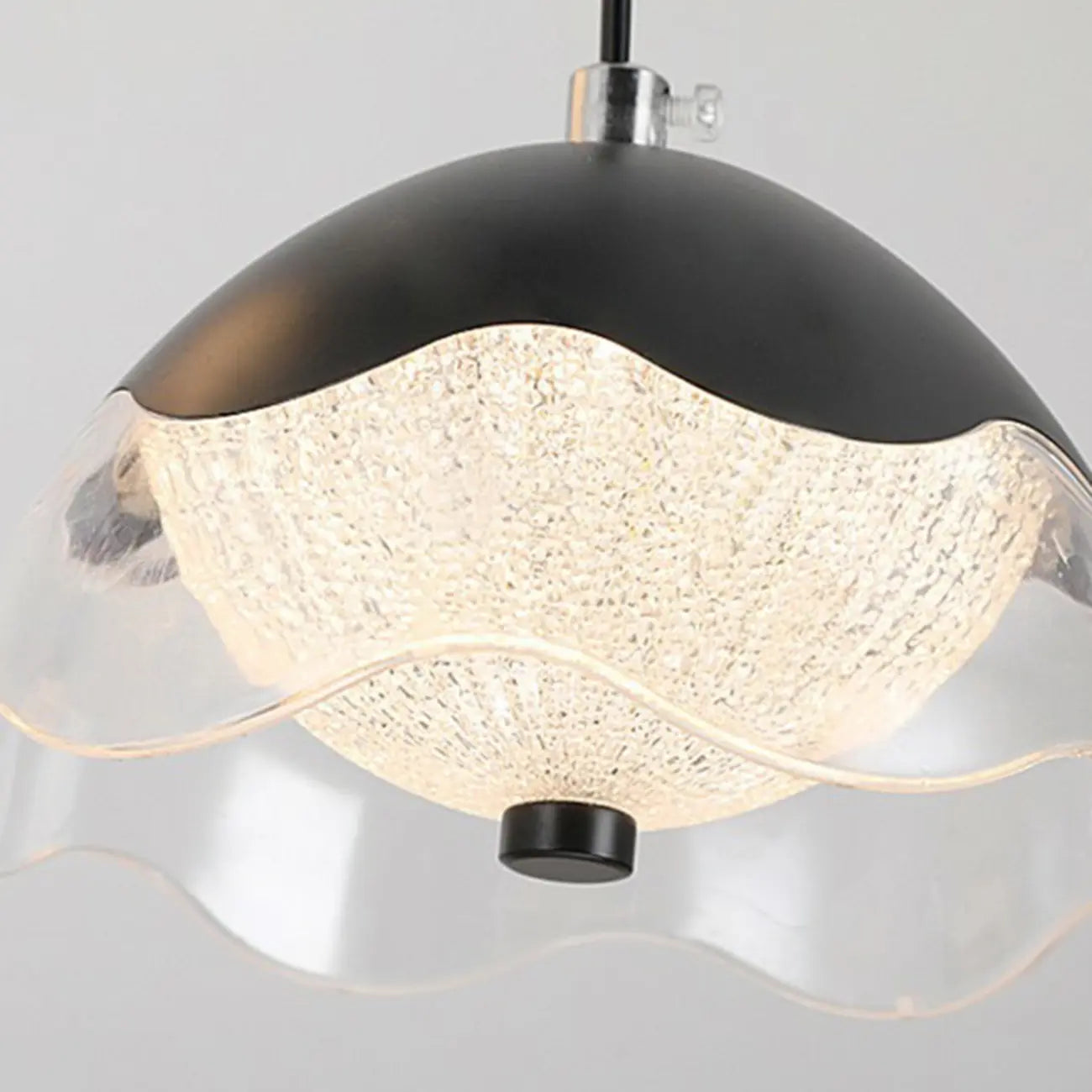 Adjustable 2 Tiers Black Metal 6-Light Dimming Pendant Light