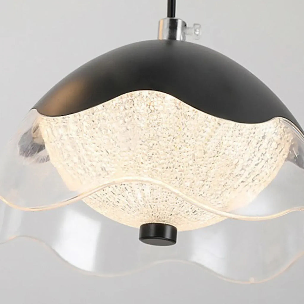 Adjustable 2 Tiers Black Metal 6-Light Dimming Pendant Light
