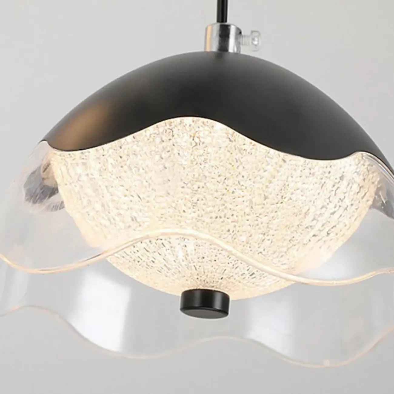 Adjustable 2 Tiers Black Metal 6-Light Dimming Pendant Light