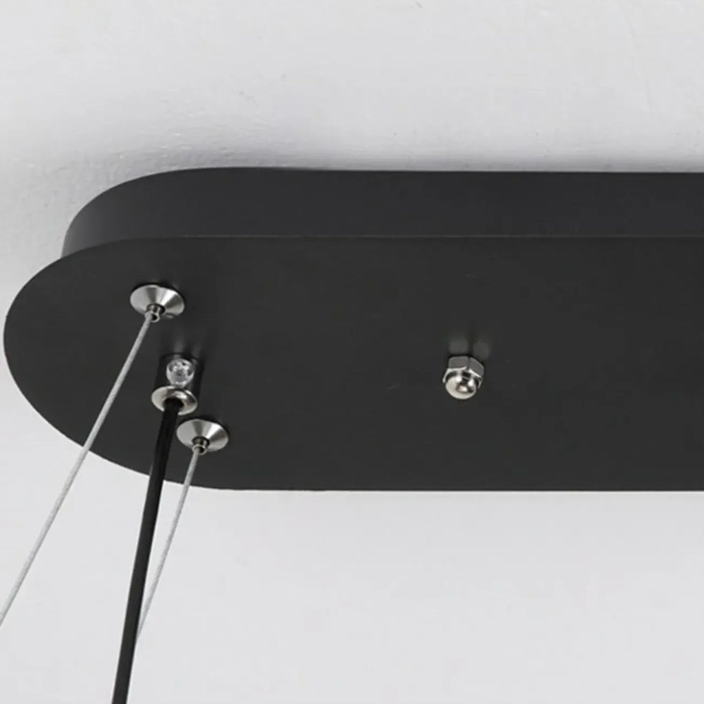 Adjustable 2 Tiers Black Metal 6-Light Dimming Pendant Light