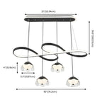 Adjustable 2 Tiers Black Metal 6-Light Dimming Pendant Light