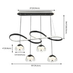 Adjustable 2 Tiers Black Metal 6-Light Dimming Pendant Light