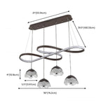 Adjustable 2 Tiers Black Metal 6-Light Dimming Pendant Light