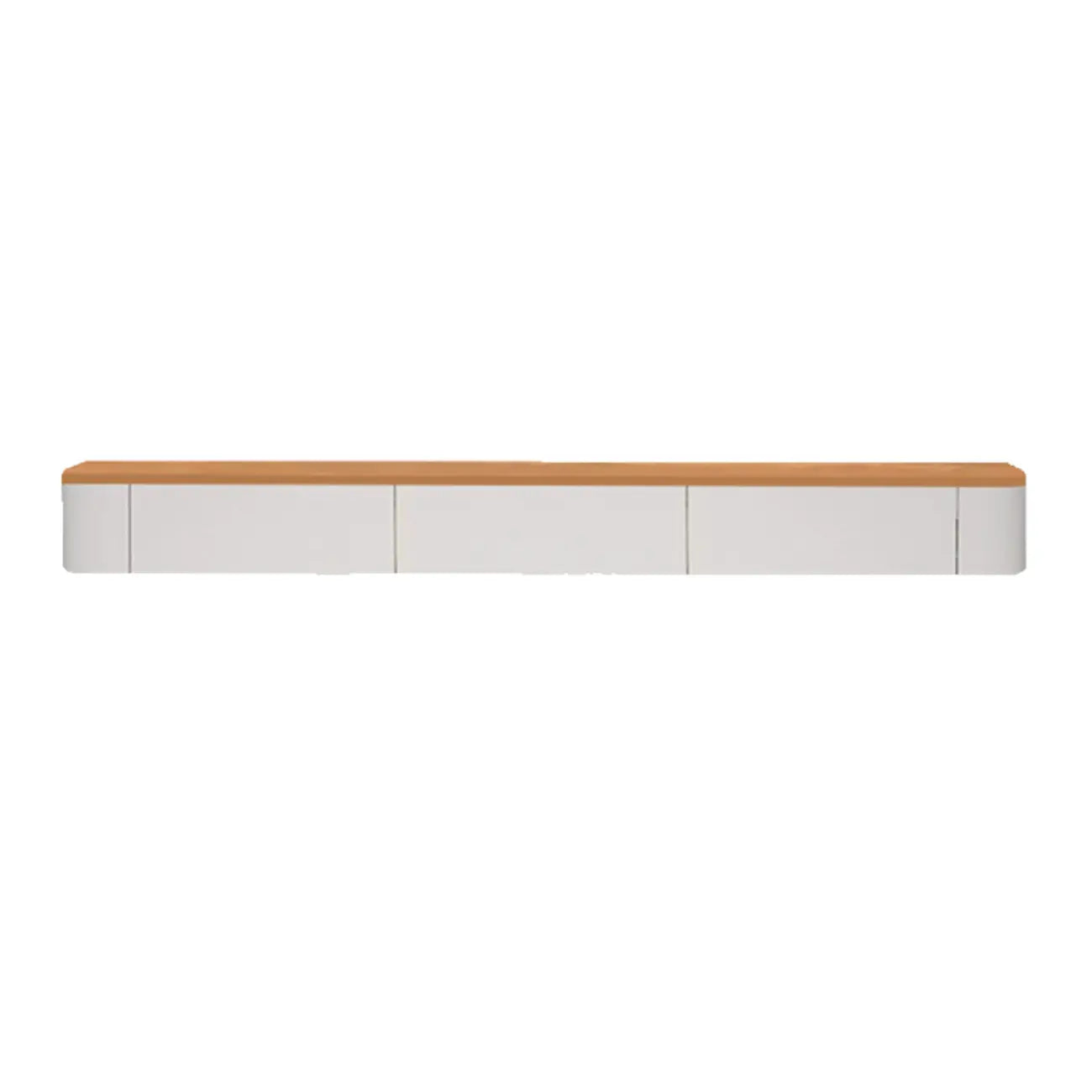 Contemporary Long White Wood Floating TV Stand with Drawers