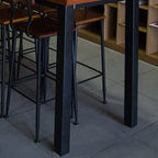 Industrial Brown Wood Black Iron 4-Leg Rectangular Bar Tables