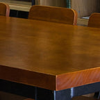 Industrial Brown Wood Black Iron 4-Leg Rectangular Bar Tables