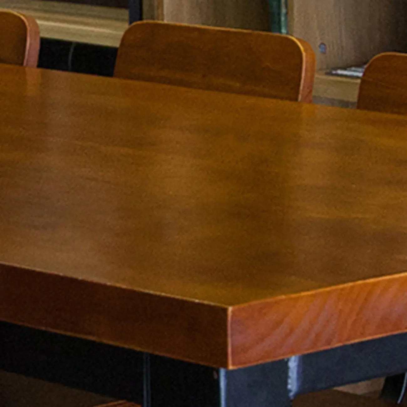 Industrial Brown Wood Black Iron 4-Leg Rectangular Bar Tables