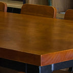 Industrial Brown Wood Black Iron 4-Leg Rectangular Bar Tables