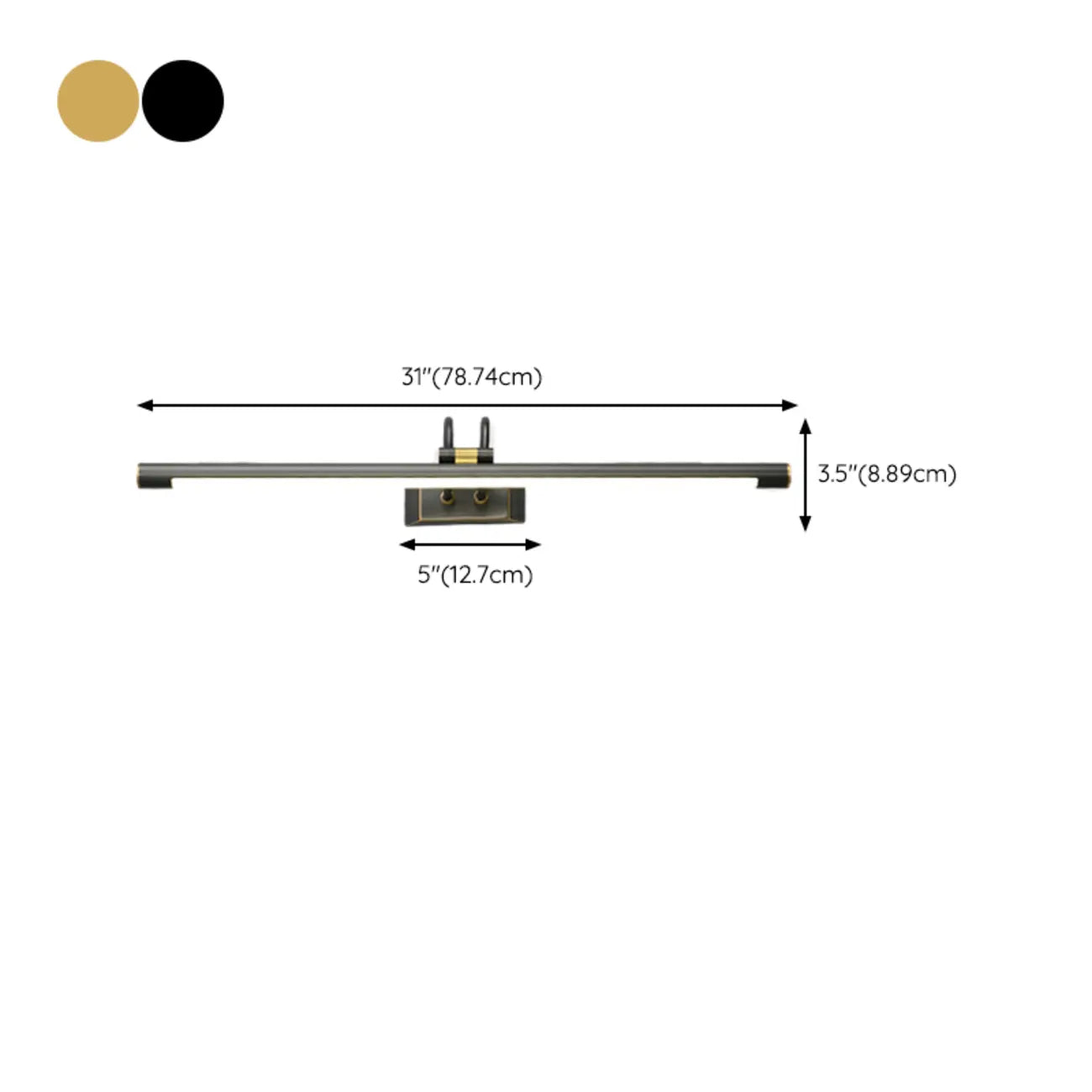 Classic Metal Tube Vanity Light with Integrated LED for Bathroom
