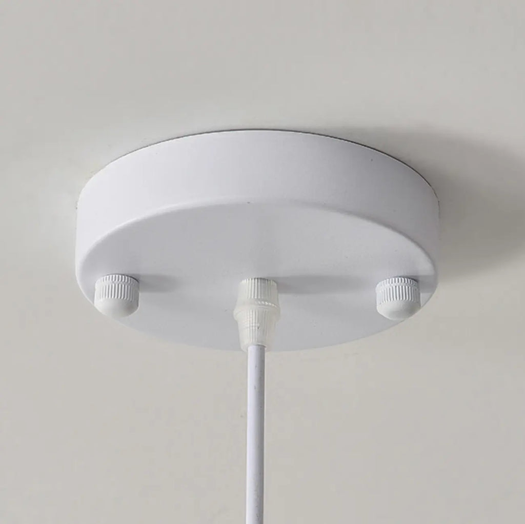 Modern White Tier Fabric Drum Chandelier with Adjustable Height