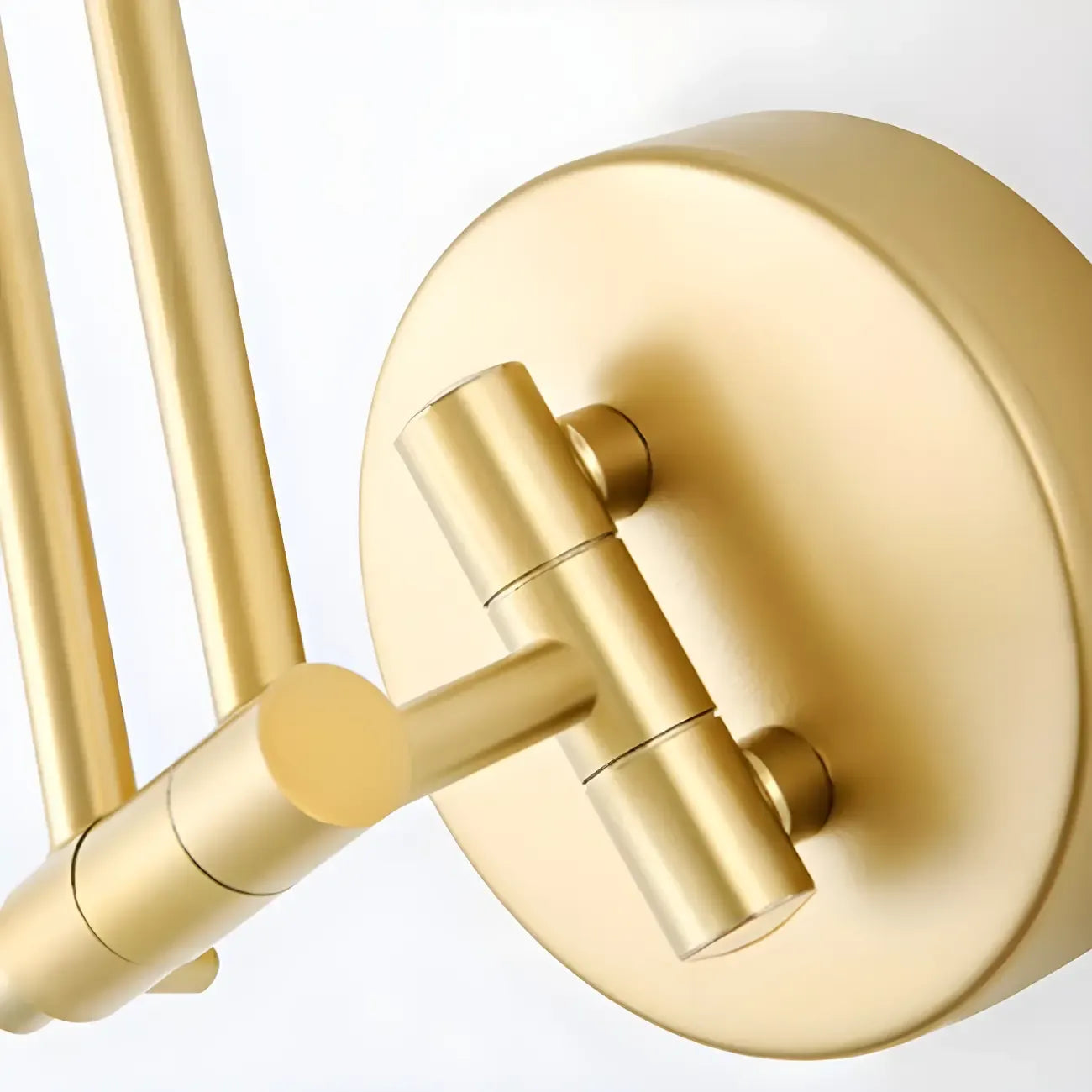 Modern Gold Adjustable Swing Arm Wall Light with White Shade