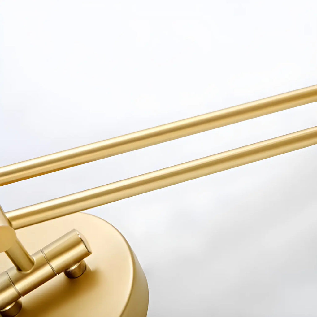 Modern Gold Adjustable Swing Arm Wall Light with White Shade
