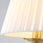 Modern Gold White Pleated Drum Chandelier Adjustable Height