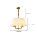 Modern Gold White Pleated Drum Chandelier Adjustable Height