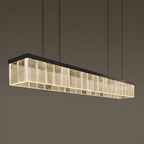 Modern Rectangle LED Island Pendant Light Adjustable for Kitchen