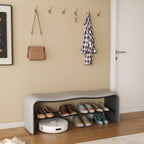 2-Seat Upholstered Metal Solid Color Storage Entryway Bench