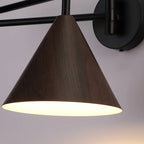 18 Small Bedside Swing Arm Wall Light with Wooden Shade