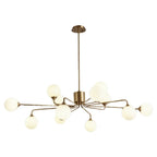 Adjustable Brass Modern Globe Glass Sputnik Chandelier