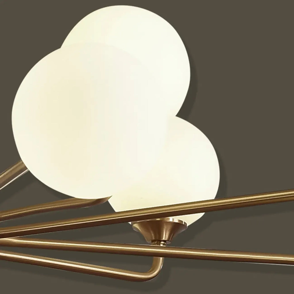 Adjustable Brass Modern Globe Glass Sputnik Chandelier