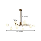 Adjustable Brass Modern Globe Glass Sputnik Chandelier