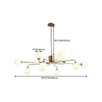 Adjustable Brass Modern Globe Glass Sputnik Chandelier