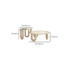 White Round Modern Three-Leg Wood Coffee Table