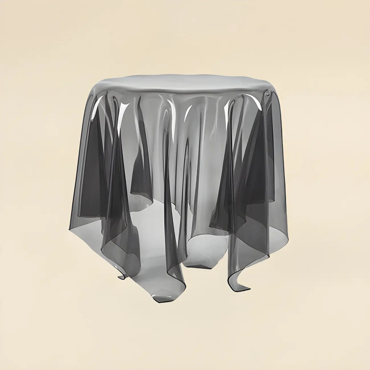 Scandinavian Clear Acrylic Round End Table