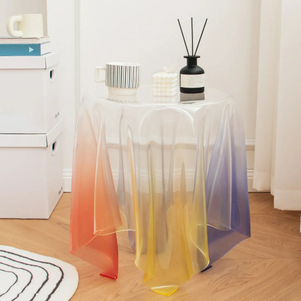 Scandinavian Clear Acrylic Round End Table