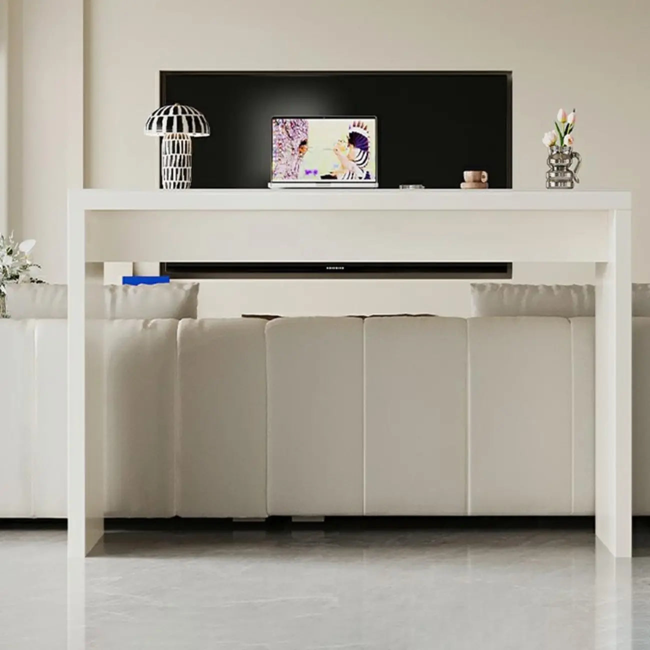 Modern White Stone Pine Wood Pedestal Bar Tables