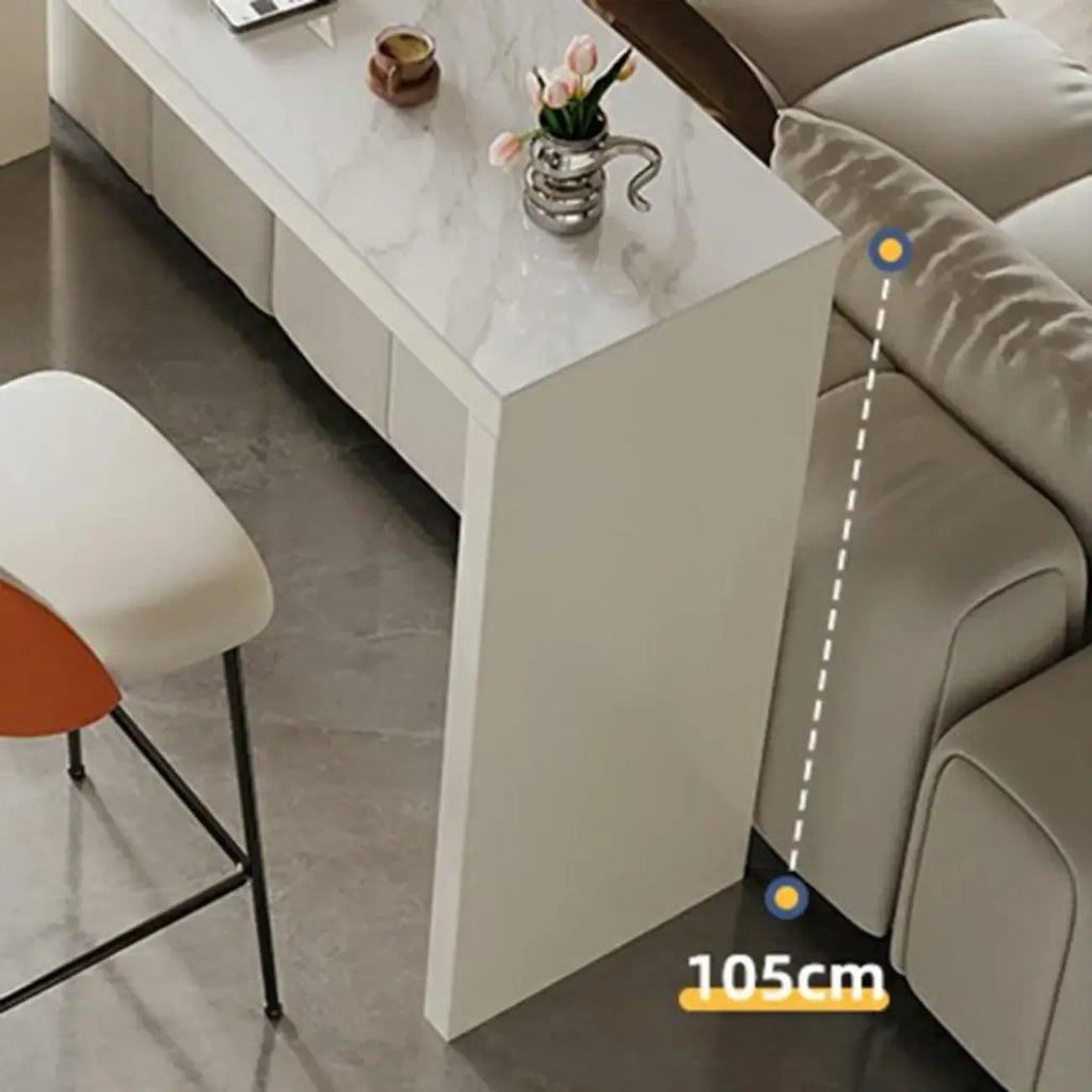 Modern White Stone Pine Wood Pedestal Bar Tables
