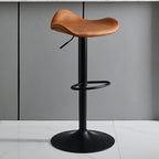 Saddle Black Pedestal Swivel Adjustable Bar Stool