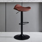 Saddle Black Pedestal Swivel Adjustable Bar Stool