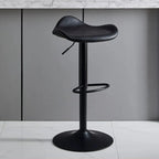 Saddle Black Pedestal Swivel Adjustable Bar Stool