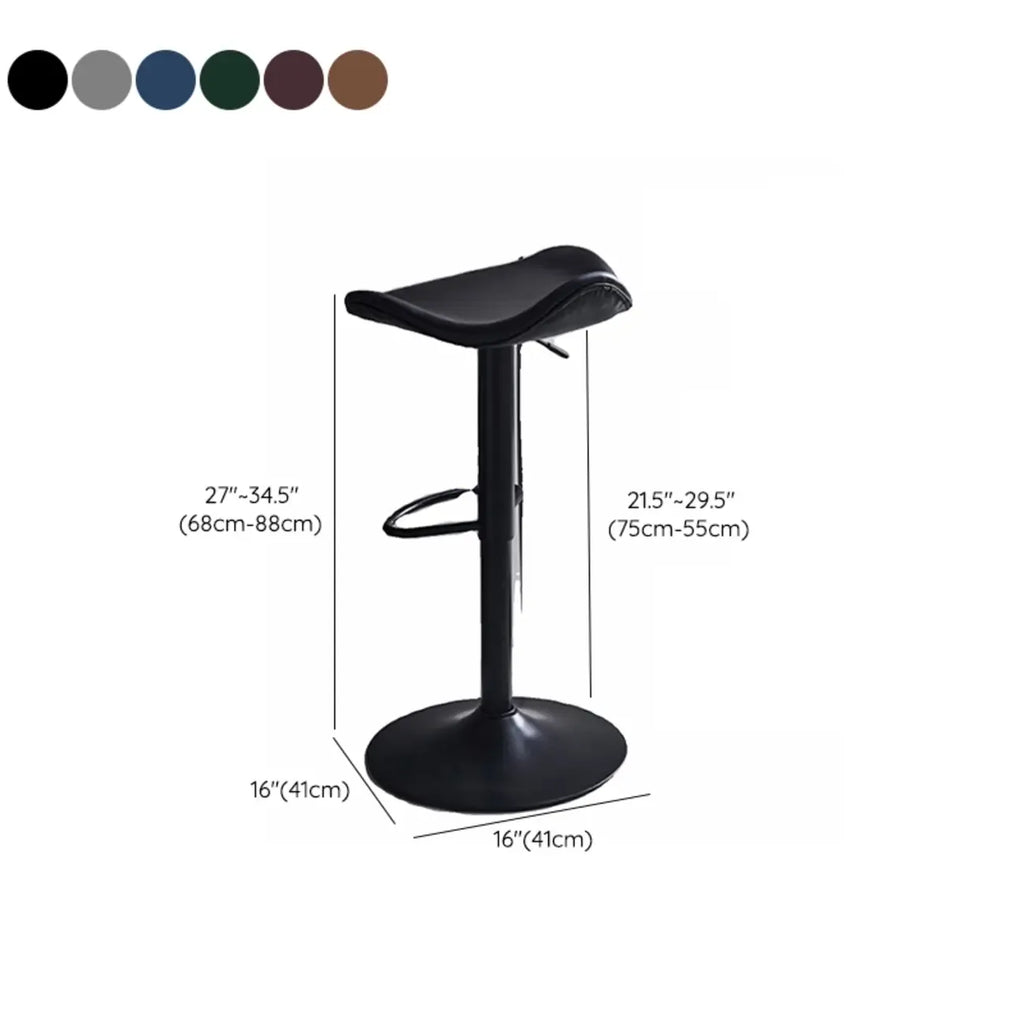 Saddle Black Pedestal Swivel Adjustable Bar Stool