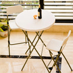 Stylish White Acrylic Top Grey Metal Leg Bar Table